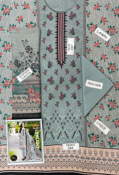 Printed lawn suit