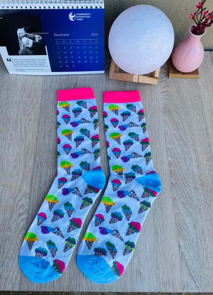 Socks with a bright print