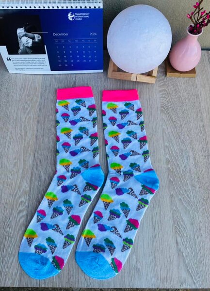 Socks with a bright print