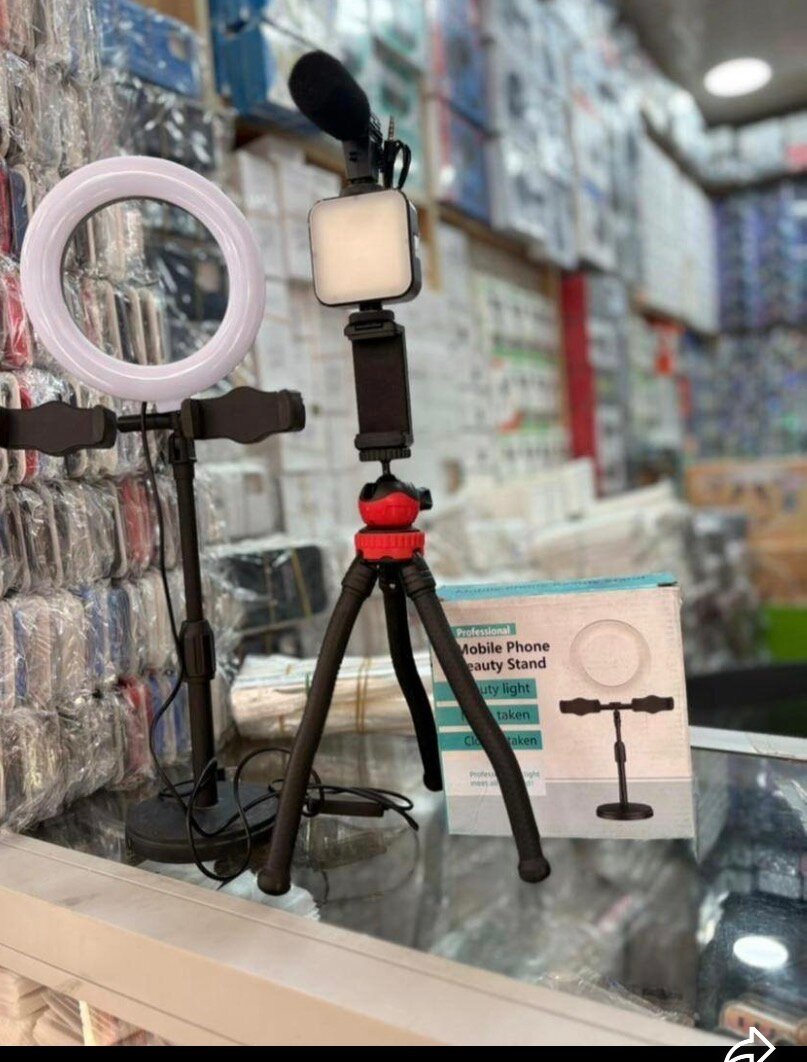 Trépied Anneau Lumineux de Beauté avec Microphone
