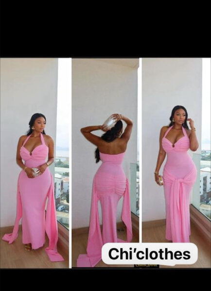 Robe Élégante Rose Femme