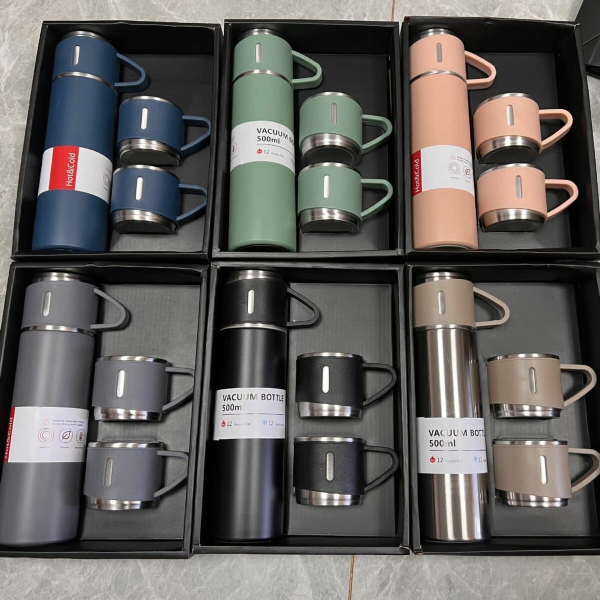 Vacuum Flask Thermo Flask with 2 extra cups