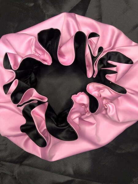 Ruffle satin bonnet