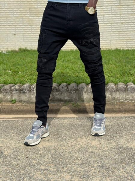 Jean slim noir pour hommes