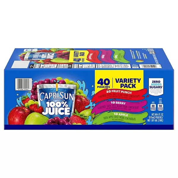 Caprisun 100% Juice (40 Pouches)