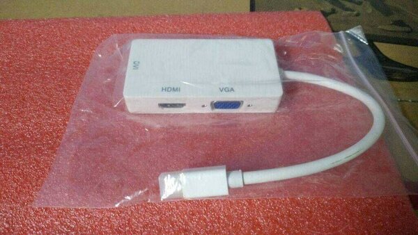 Переходник mini Display Port (папа) на VGA, DVI, HDMI (мама)