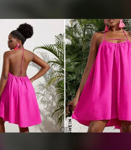 Robe Décontractée Rose Éclatant