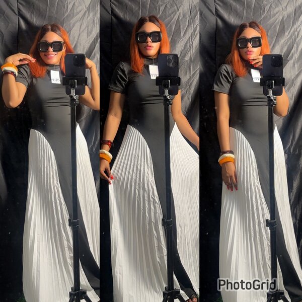 Robe longue plissée élégante