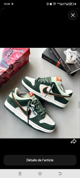 Baskets en cuir vert