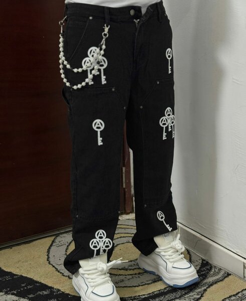 Jeans noirs streetwear