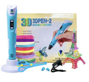 3D Pen 3D Printing Pen PLA Drawing Printer Pen LCD Display with 3 Colors Random PLA Filament Refills, Art Crafts Gift for Kids Adults