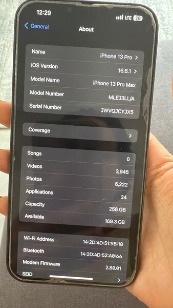 iPhone 13 Pro Max 85% bat