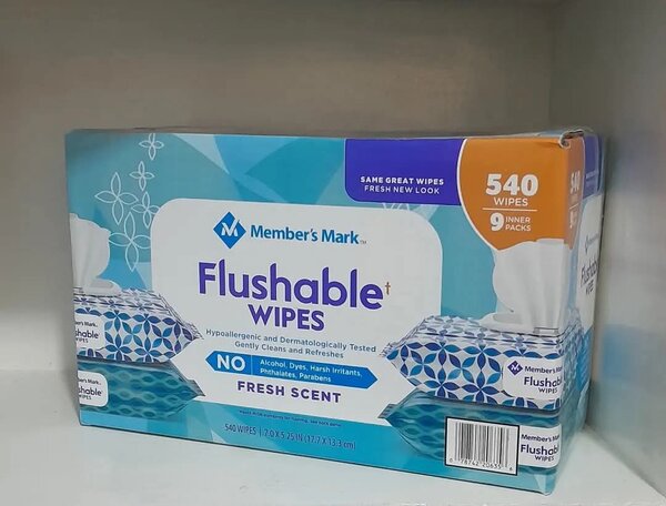 Flushable wipes