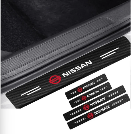 4Pcs Car Door Carbon Fiber Anti Stepping Protection Stickers Nissan