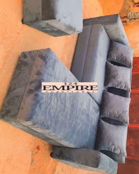 Sofa and ottoman, grey