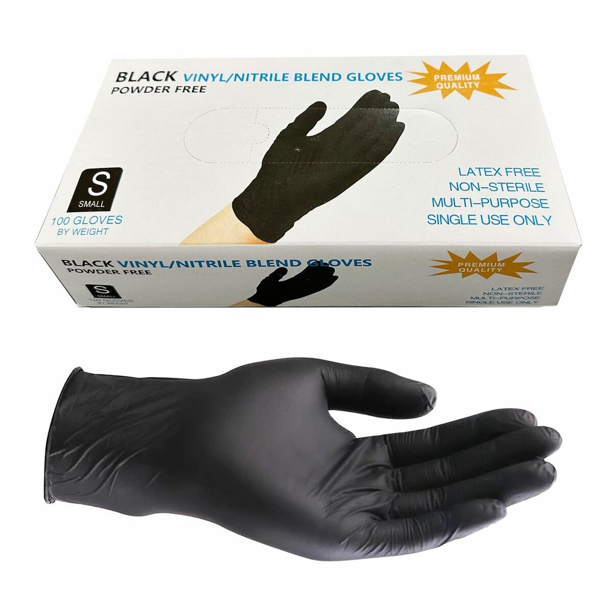 Black Nitrile Vinyl Gloves