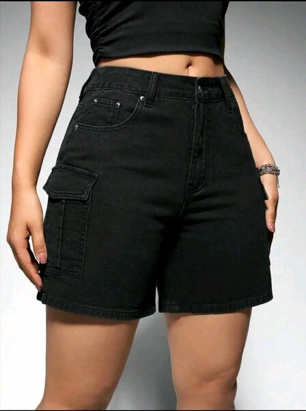 Shorts en jean noir femme