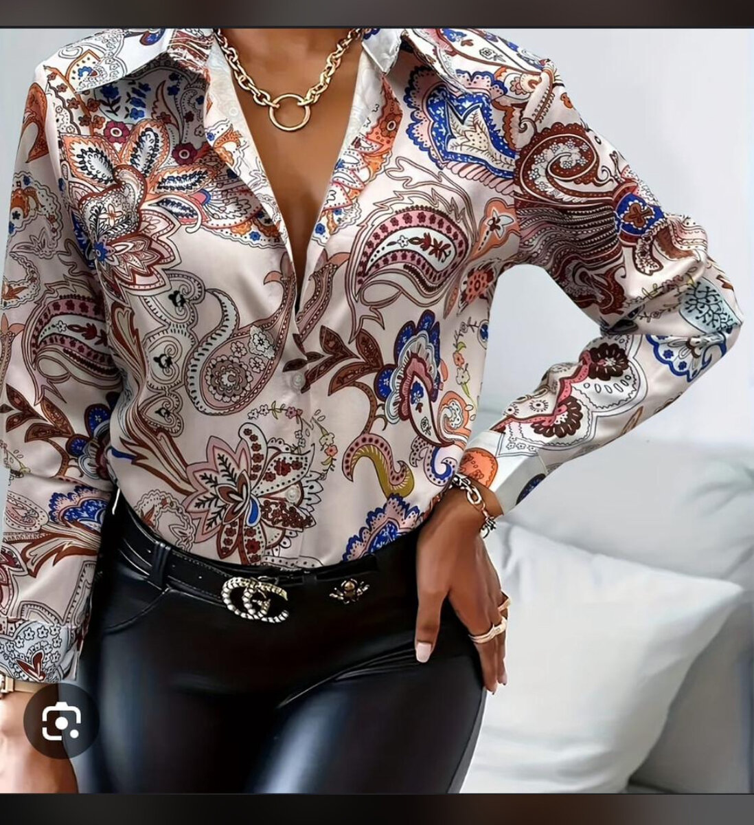 Chemisier en soie imprimé