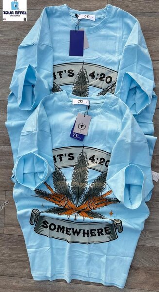 T-shirt homme bleu Tour Buffel