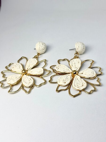 Boucles d'oreilles en raphia