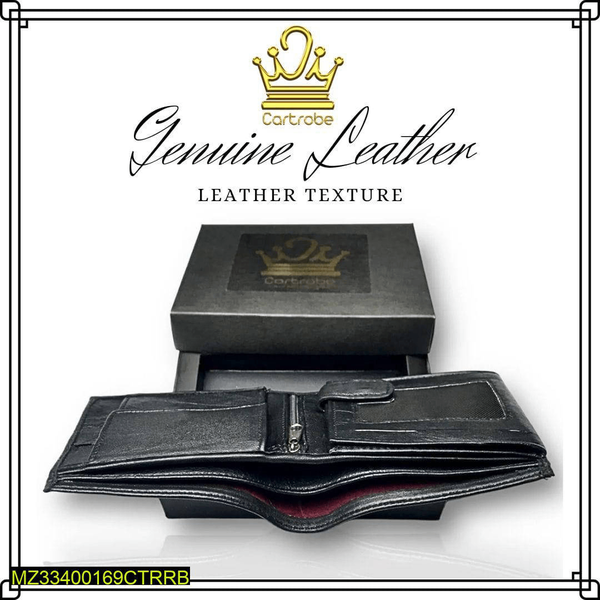 Man's leather plain Bifold Wallet