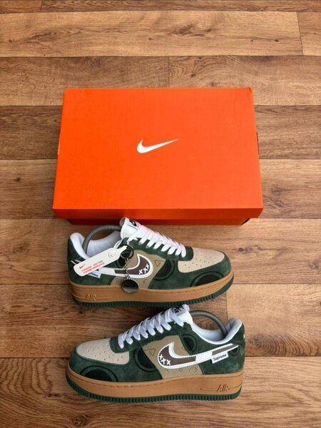 Nike Air Force 1 - Baskets homme vert et marron