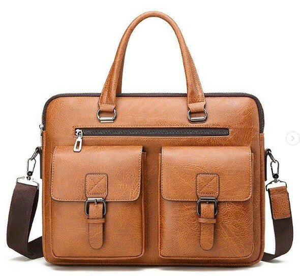 Shoulder bag, leather, light brown