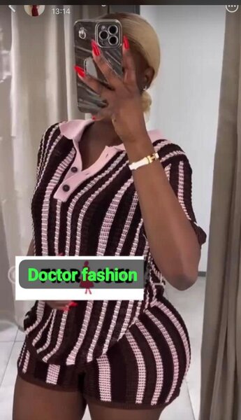 Ensemble tricot rayé femme