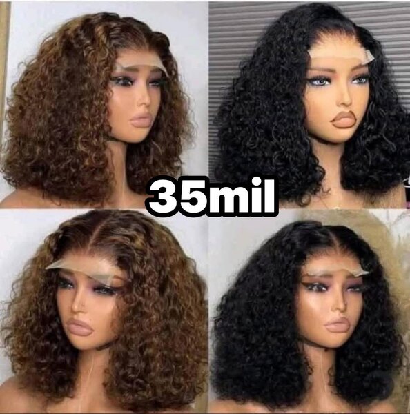 Perruque bouclée synthétique