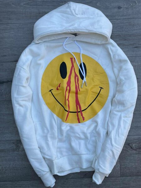 Sweat à capuche blanc graphique