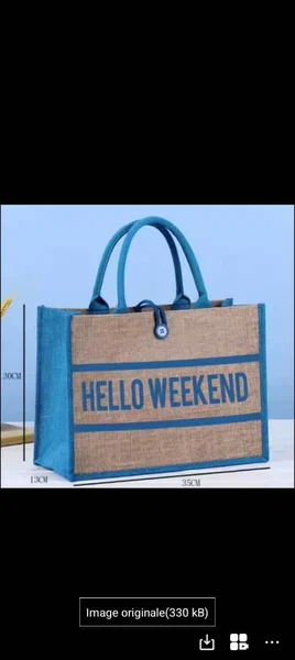 Sac en jute Hello Weekend