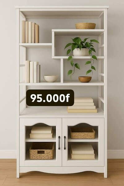 Bibliothèque blanche moderne