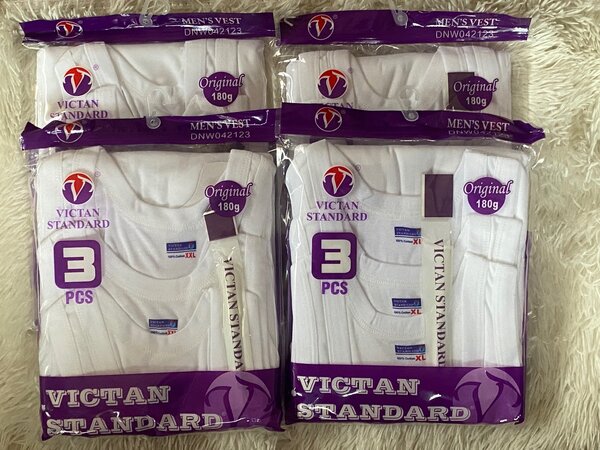 4 Packs Victan Standard Singlet/Vest - 12 Pieces