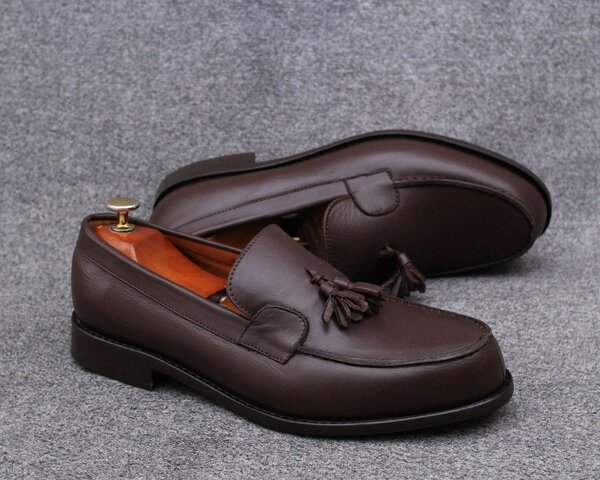 Mocassins en cuir marron
