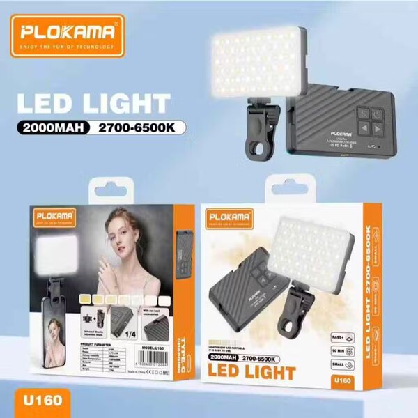 Plokama U160 Mini Clip Selfie LED Light for Photography