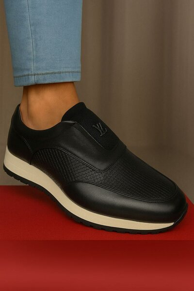 Men's Leather Slip-On Sneakers