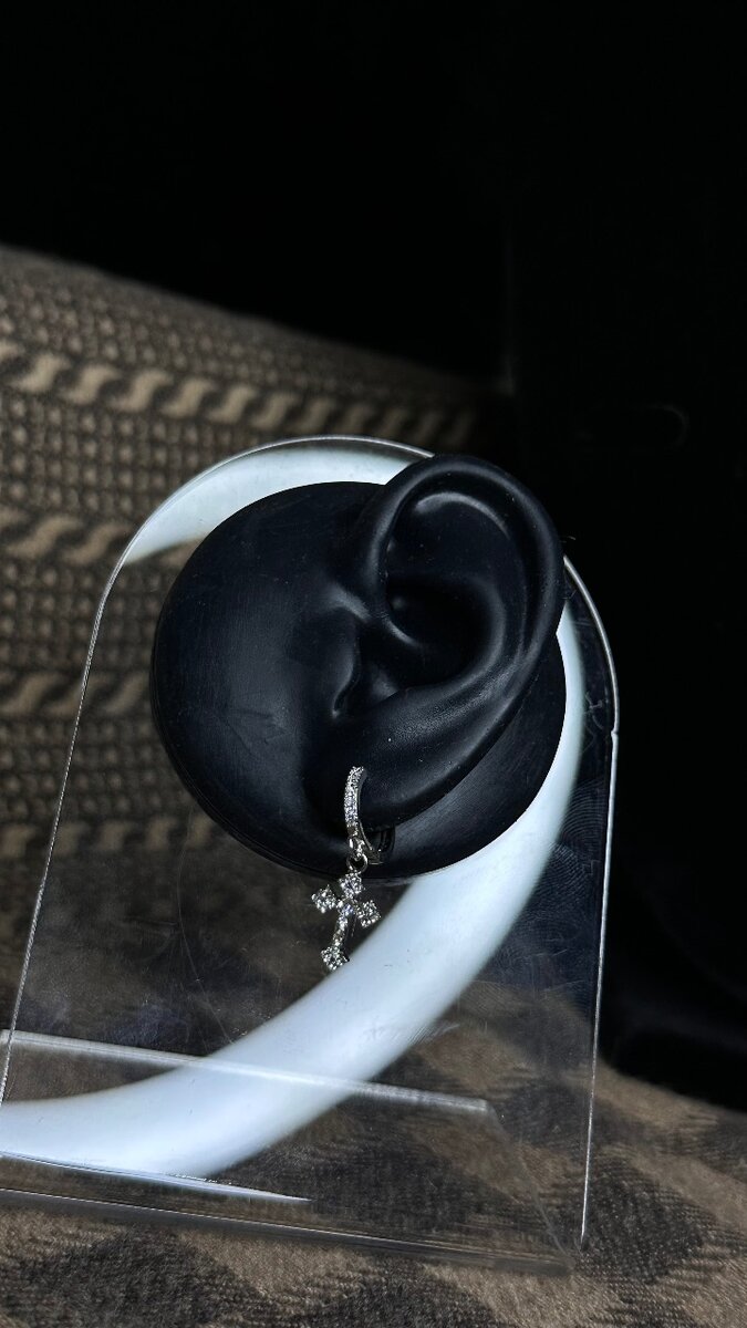 Boucles d'oreilles croix argent