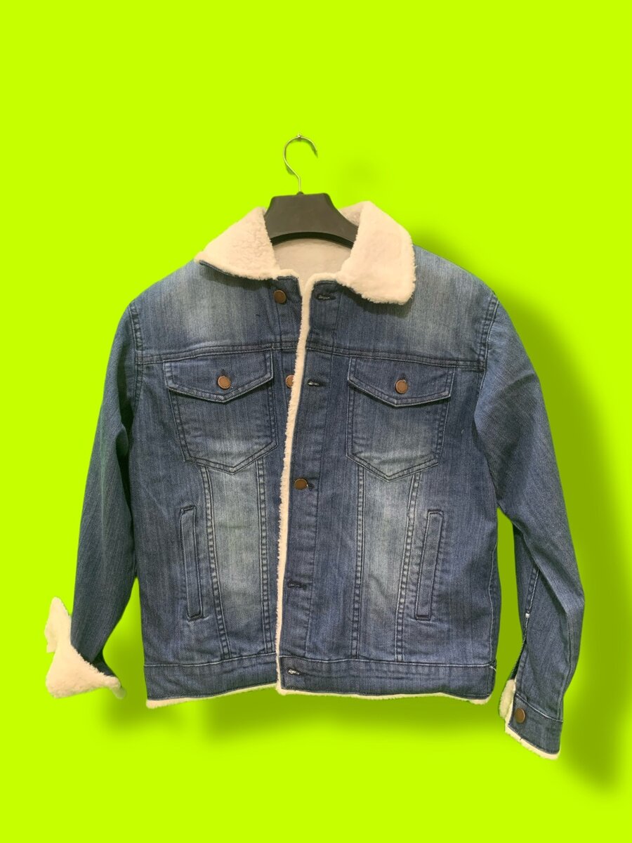 Blue Denim Jacket with Full Furr