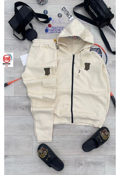 Survêtement à capuche beige