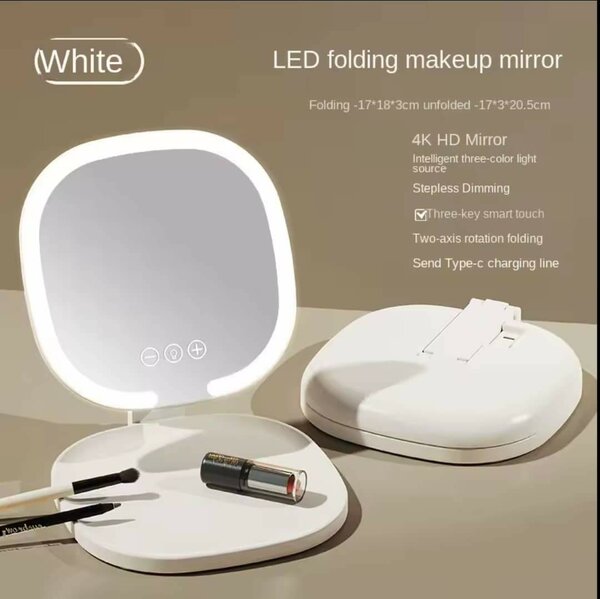 Miroir Maquillage LED Pliable