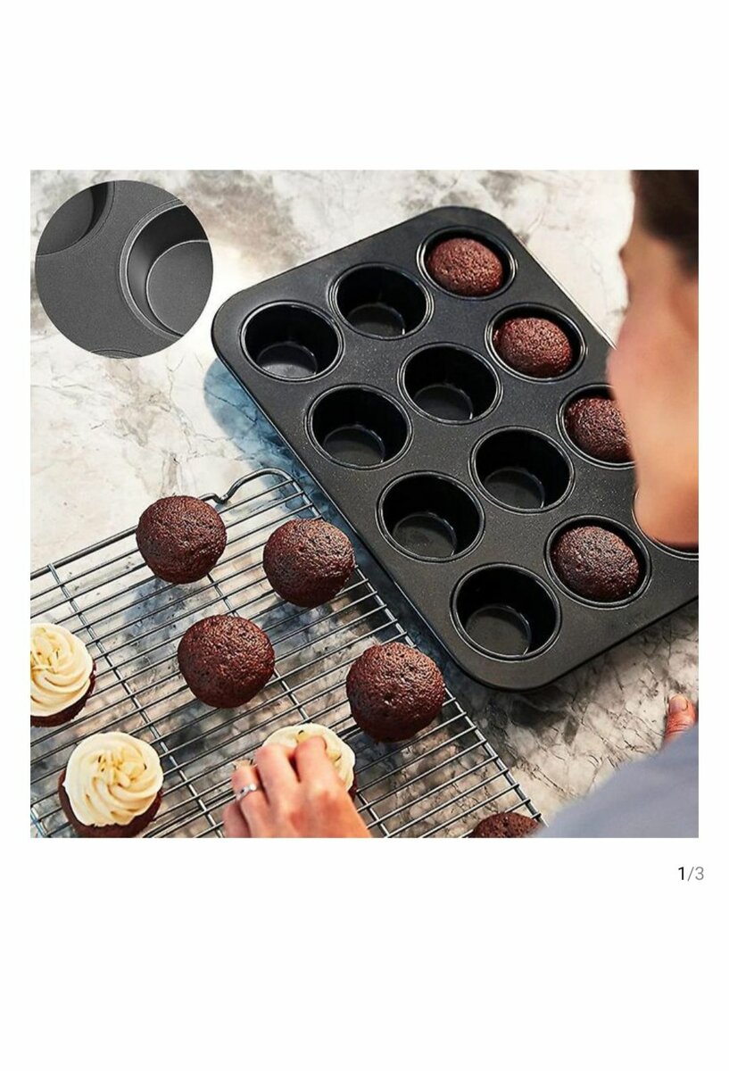 Lot de 3 moules de 12 creux pâtissière