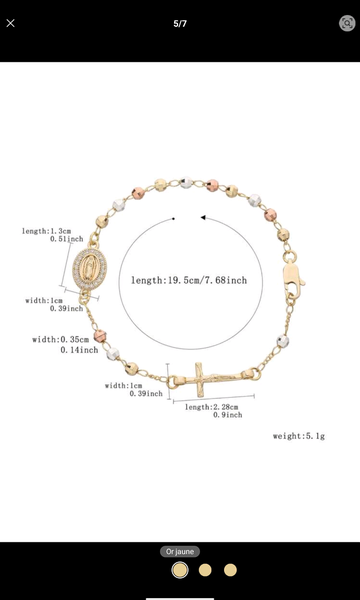 Bracelet religieux croix