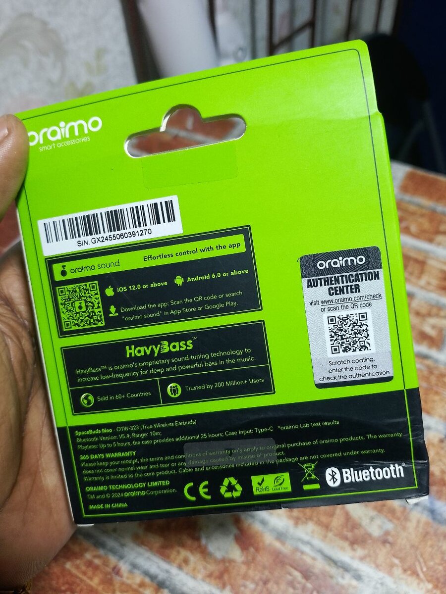 Écouteurs Bluetooth Oraimo