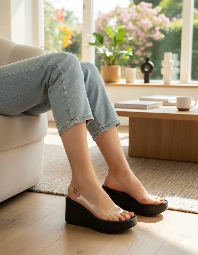 Sandales compensées élégantes