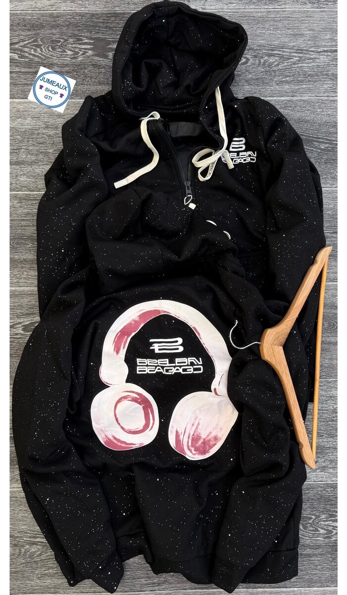 Veste à capuche tendance noire