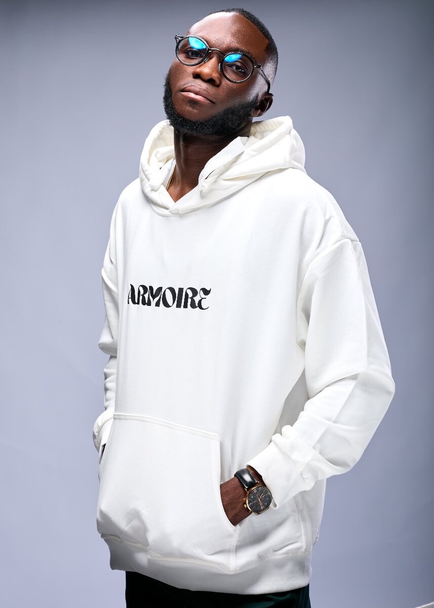 Sweat à capuche blanc homme