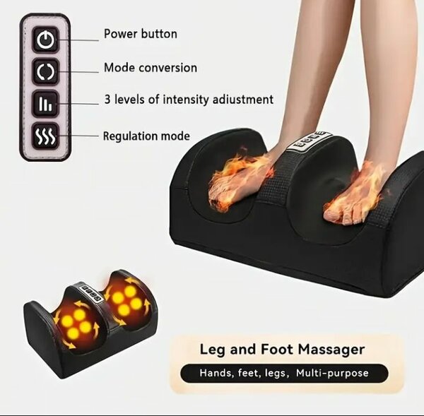 Electric Foot Massager + Heat, Kneading and Shiatsu Function