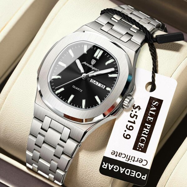 Montre Poedagar en acier inoxydable