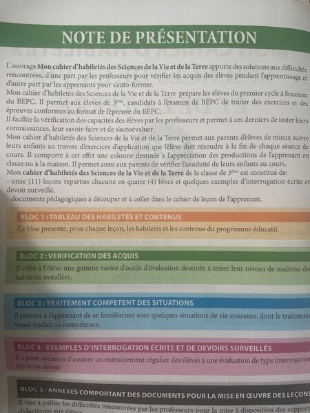 Cahier de SVT 3ème