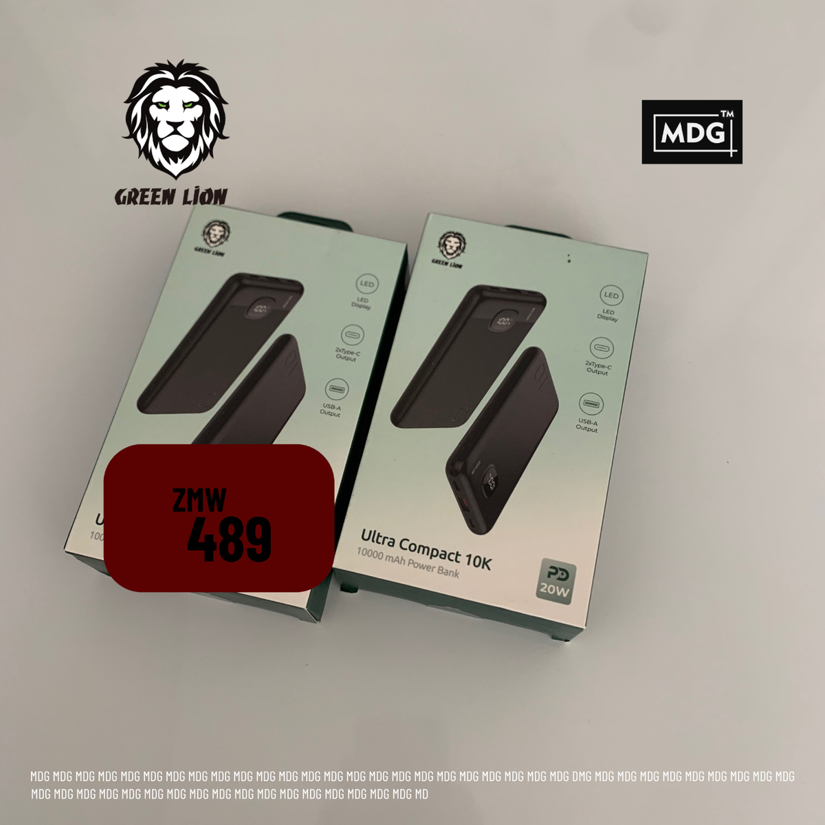 Green Lion Ultra Compact Power Bank PD 20W 1000mAh - Black